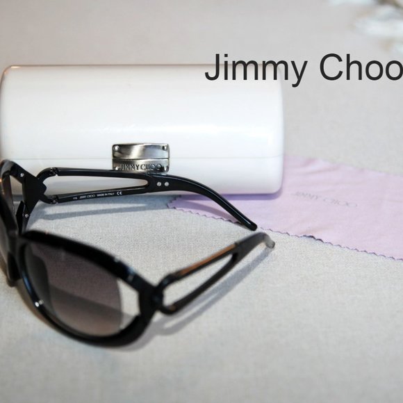 Jimmy Choo black sunglasses Angie's case and cloth - Picture 5 of 6